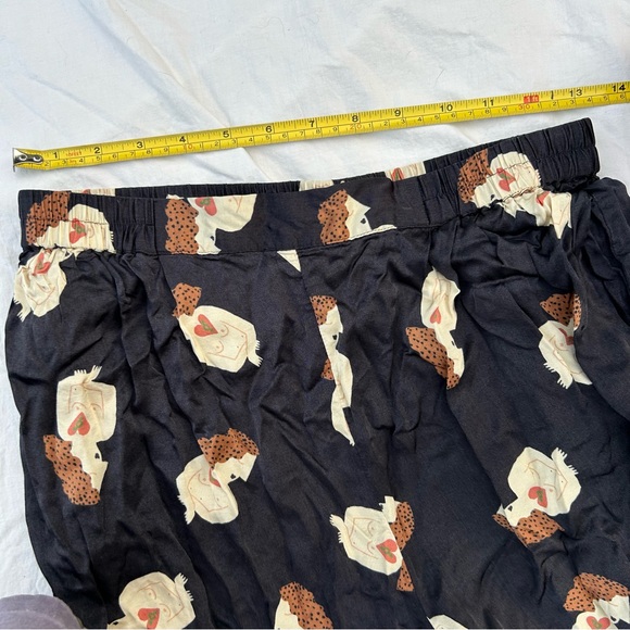 Farm Rio Printed Viscose Pants, Boho Woman & Heart Drawing - Picture 7 of 10